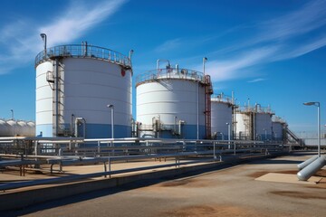 Obraz premium Hydrogen power plant architecture refinery factory.