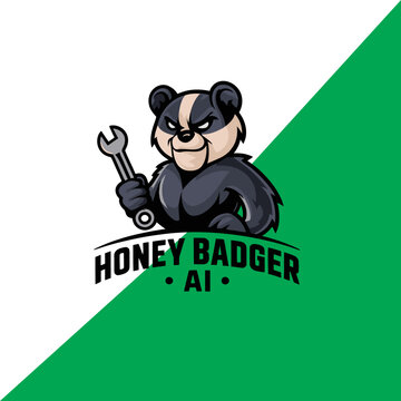 Honey Badger AI Vector Illustrated Logo Template