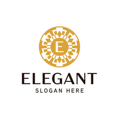 Intricate Floral Crest Template for High-End Business Identity