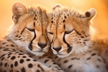 Obraz premium Cheetah cuddling wildlife animal mammal.