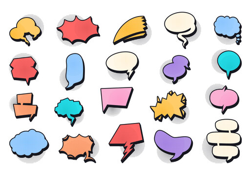 Retro Halftone Comic Baloon Element