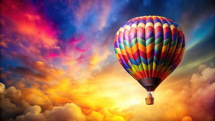 Obraz premium Colorful hot air balloon floating in abstract background, hot air balloon, colorful, abstract, background, floating, sky