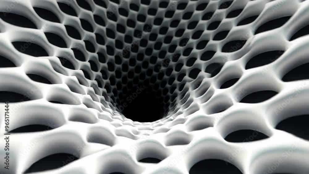 Poster Intricate abstract texture featuring a mesmerizing pattern of interconnected holes and curves