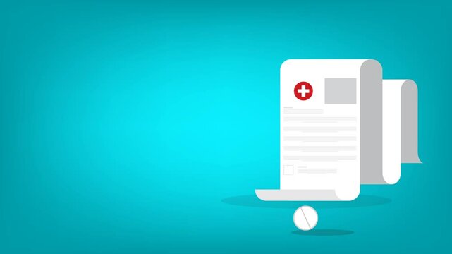 Medical prescription form with pill and capsule	