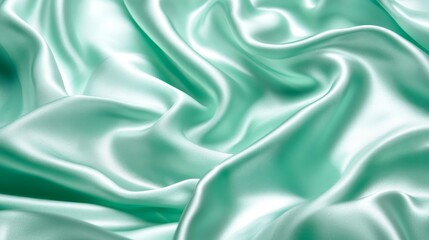 Fototapeta premium Mint satin fabric background