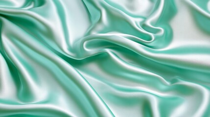 Obraz premium Mint satin fabric background
