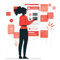 Woman Using a Digital Tablet   Interface  Technology  Web Design  App Development  User Experience  User Interface  Digital Marketing  Business  Moder