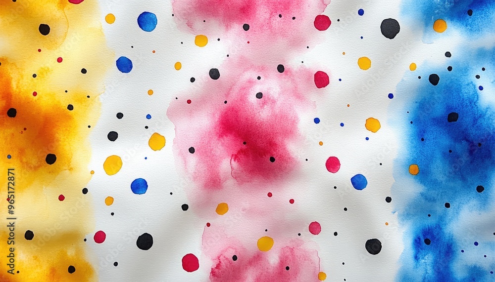 Poster watercolor background with colorful dots. it's a colorful, vibrant background perfect for adding a t
