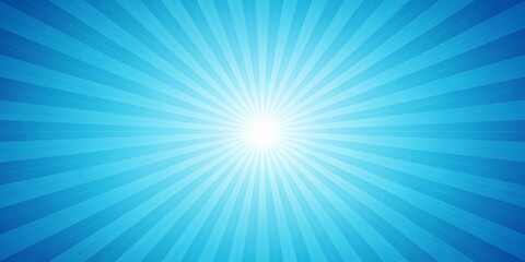Blue Gradient Sunburst Background, Digital Art, Abstract Design, Geometric Shapes, Sun Rays, Light, Blue Background