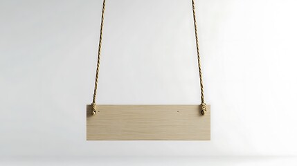 Empty Wooden Sign Hanging on Chains