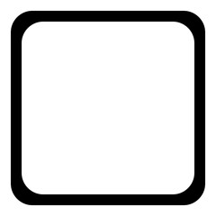 Naklejka premium Square frames with round corners icon set, Vector graphic design template, simple abstract geometric shapes on a black. Isolated on transparent background. Frames Banner.