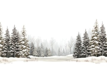 Obraz premium Winter forest landscape outdoors.