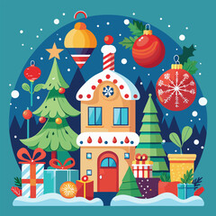 christmas tree  winter  holiday, vector