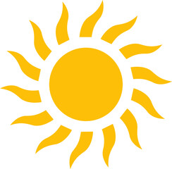 sunny sun sunlight solar heat weather flat icon symbol vector