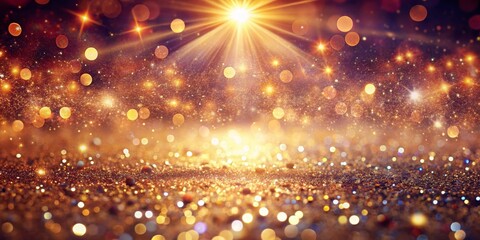 Obraz premium Golden Glitter Lights and Bokeh, Christmas, Holiday, Celebration