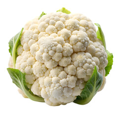 white cauliflower isolated on transparent background