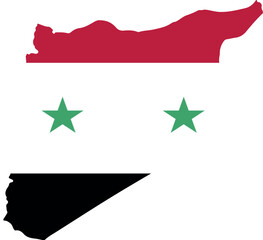 Syria country map with flag