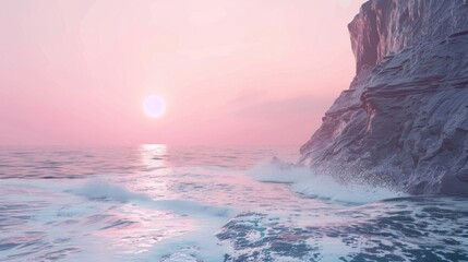 Serene ocean sunset scene
