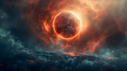 Obraz premium Mystical portal on the surface of an unknown planet