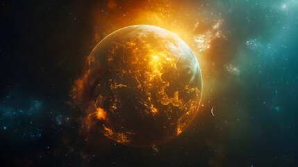 Obraz premium Mystical portal on the surface of an unknown planet