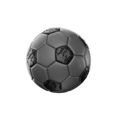 grey soccer football on transparent background
