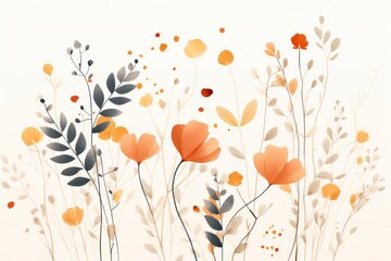 Naklejka premium Backgrounds pattern flower autumn.