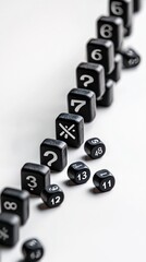 Falling interest rates visualized by dominoes with percentage symbols, economic chain reaction