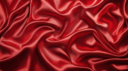 Fototapeta premium Red satin fabric background