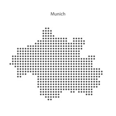Fototapeta premium Stylized dotted vector map of Munich. Abstract Munich dot pattern design