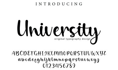 University Font Stylish brush painted an uppercase vector letters, alphabet, typeface