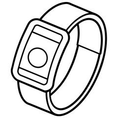 Fitness tracker liner art vector 