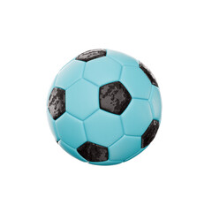 light blue soccer football, transparent background