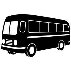  Bus silhouette vector illustration
