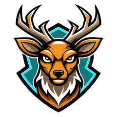 Deer head mascot logo isolated on a white background 
