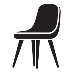 Sleek Black Chair Silhouette Vector Logo