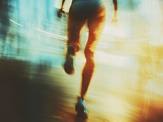 Fototapeta premium Motion Blur Photography of A Running Athlete
