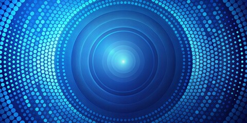 Blue Circle Pattern with Central Light, abstract, circles, pattern,