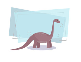 Big herbivorous dinosaur illustration. Creature, colored, animal. Nature concept. Vector illustration can be used for topics like history, school, kid books