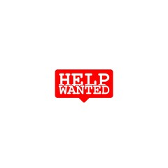 Help wanted icon isolated on white background