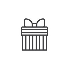 Striped Gift Box line icon