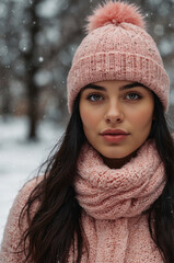 portrait of a woman in winter