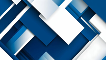 Abstract blue and white geometric background with overlapping squares.