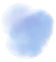 青色の水彩風にじみイラスト