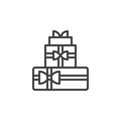 Gift Box Stack line icon