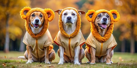 Tenacious three-headed dog costume for dogs, Halloween and costume party game-changer, captures hearts with adorable