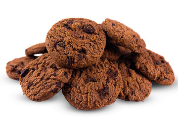 choco chip, cookies on transparent background