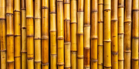 Naklejka premium Golden Bamboo Texture, Close-up Shot, Natural Pattern, Bamboo, Texture, Pattern