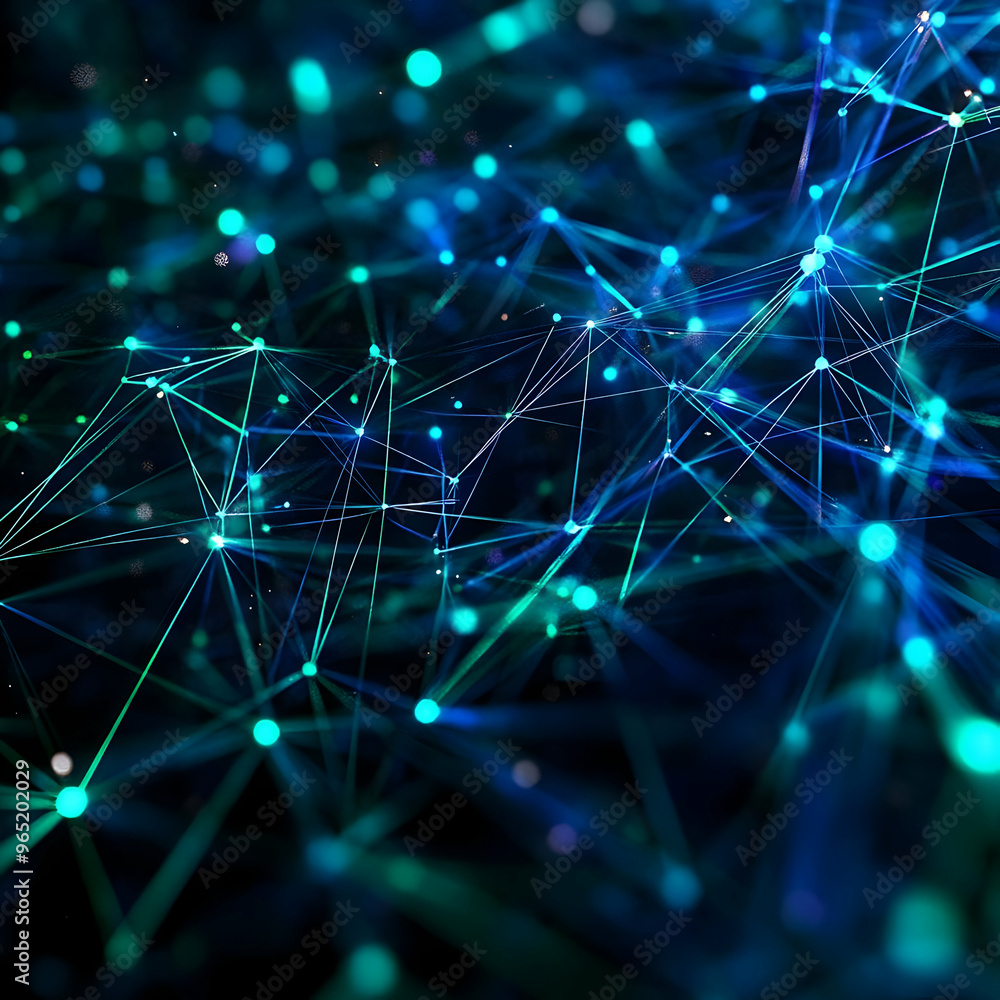 Poster Abstract Background - Network Connection with Glowing Dots and Lines