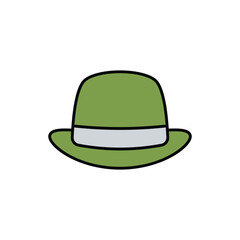 hat color line icon with white background vector stock illustration
