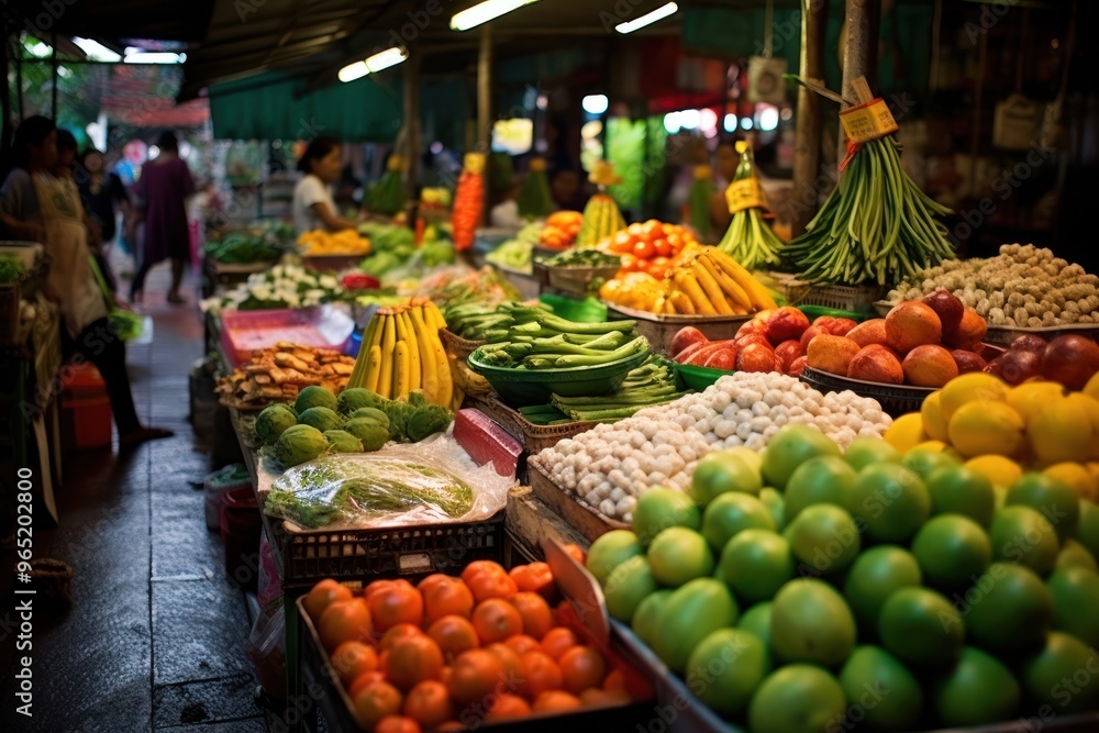 Poster Market food fruit cauliflower.